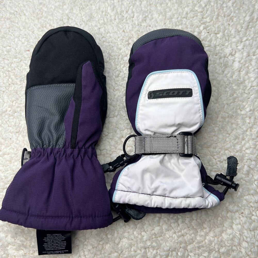 Scott Purple White Ski Gloves Medium 5.5